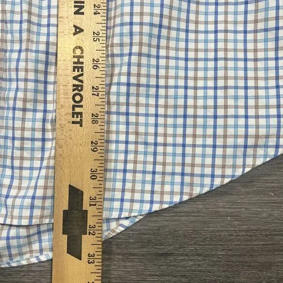 Peter Miller Men's Size XL Button Down Long Sleeve Plaid Shirt White Pre-Owned - Picture 5 of 8